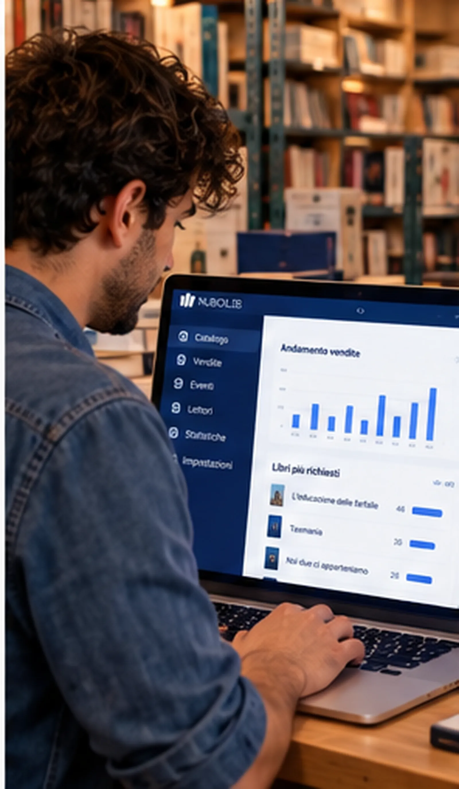 Immagine generata con IA: Il gestionale della libreria con le statistiche di lettura